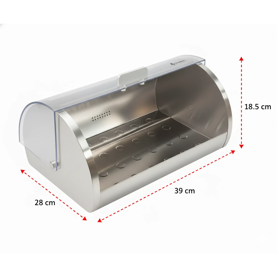 VAMA SS Rectangle Bread Box with Transparent Front Cover — view 2