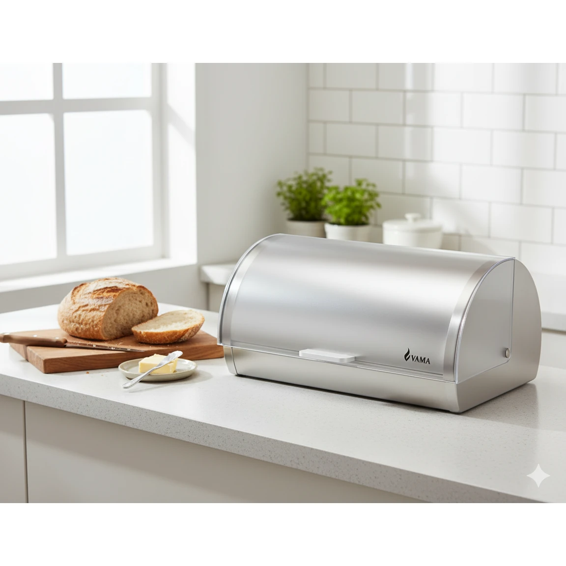 VAMA SS Rectangle Bread Box with Transparent Front Cover — view 4