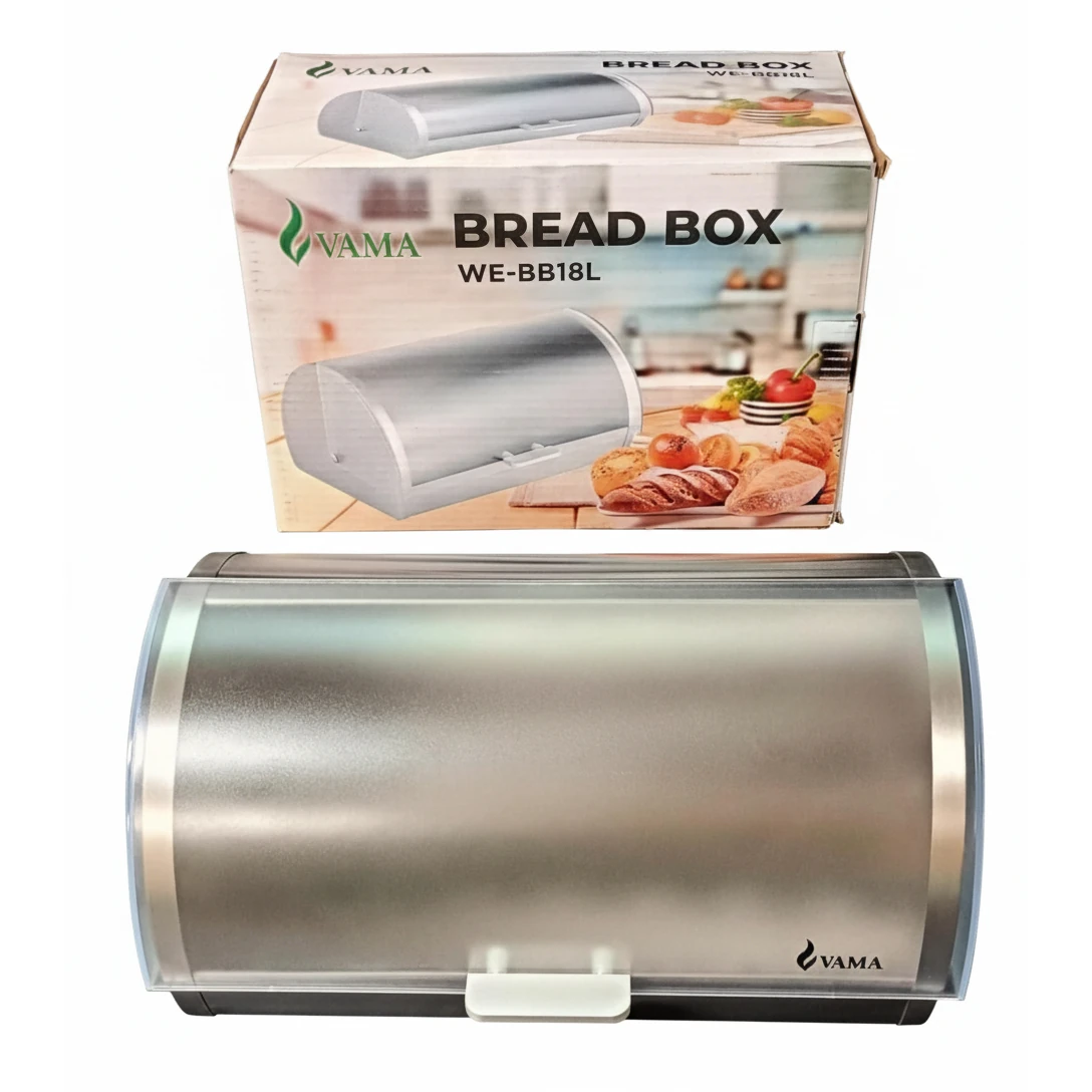VAMA SS Rectangle Bread Box with Transparent Front Cover — view 8