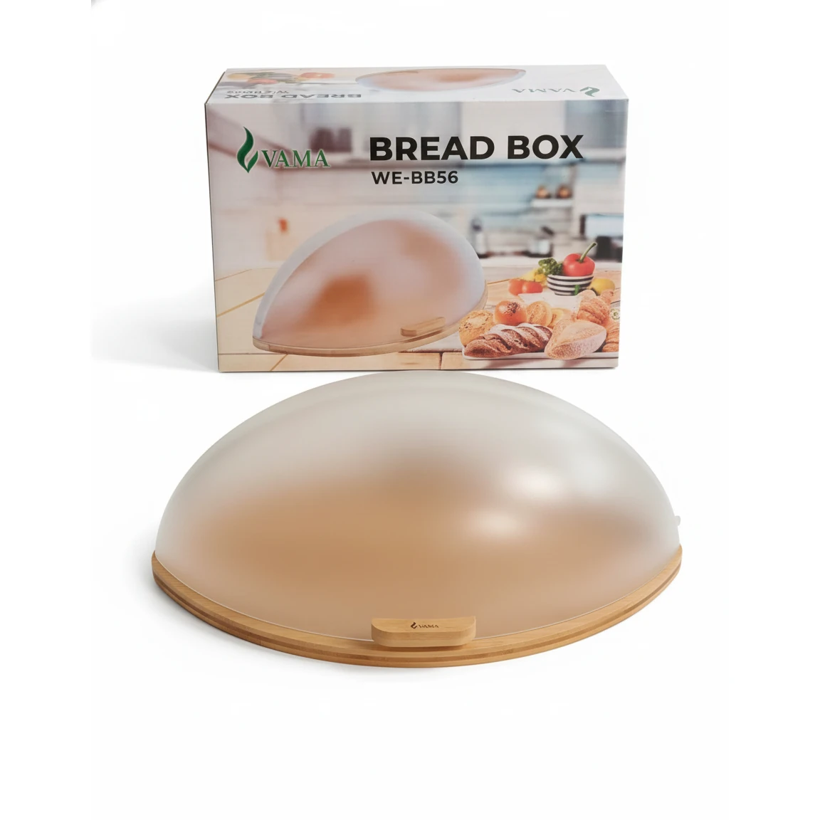 VAMA Wooden Oval Shaped Bread Box with Transparent Front Cover — view 9