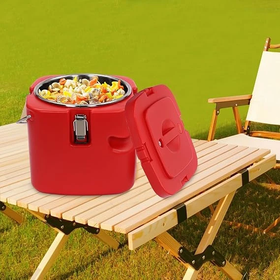 Plastic Insulation Barrel Hot/Cold - Square | Without Tap | Red | 10L — view 3