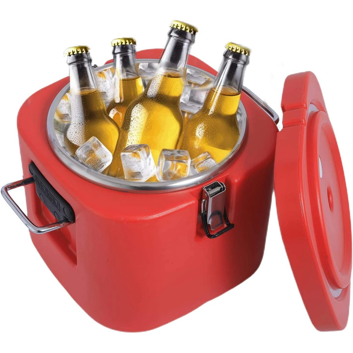 Plastic Insulation Barrel Hot/Cold - Square | Without Tap | Red | 10L — view 4