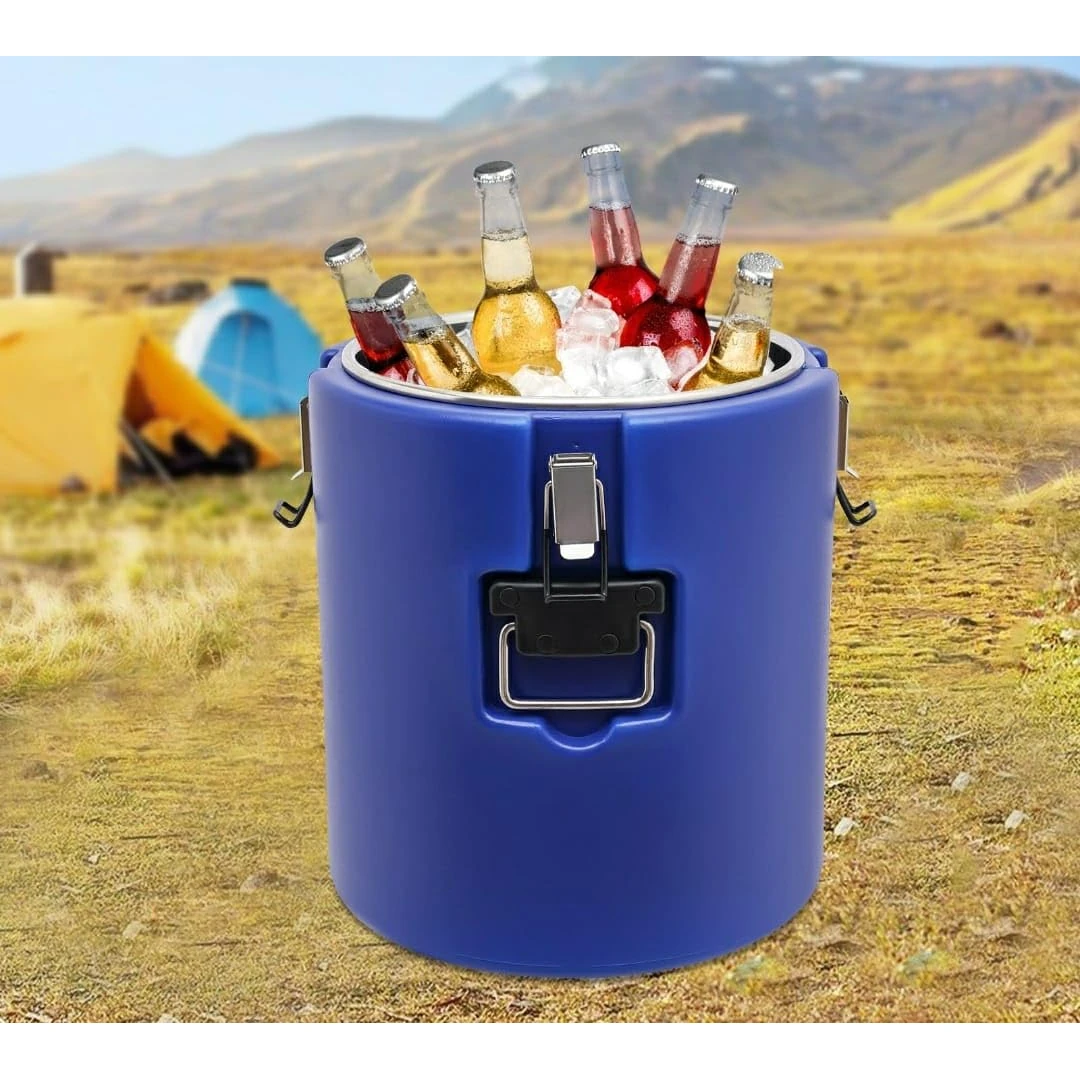 Plastic Insulation Barrel Hot/Cold - Round | With Tap | Blue — view 3