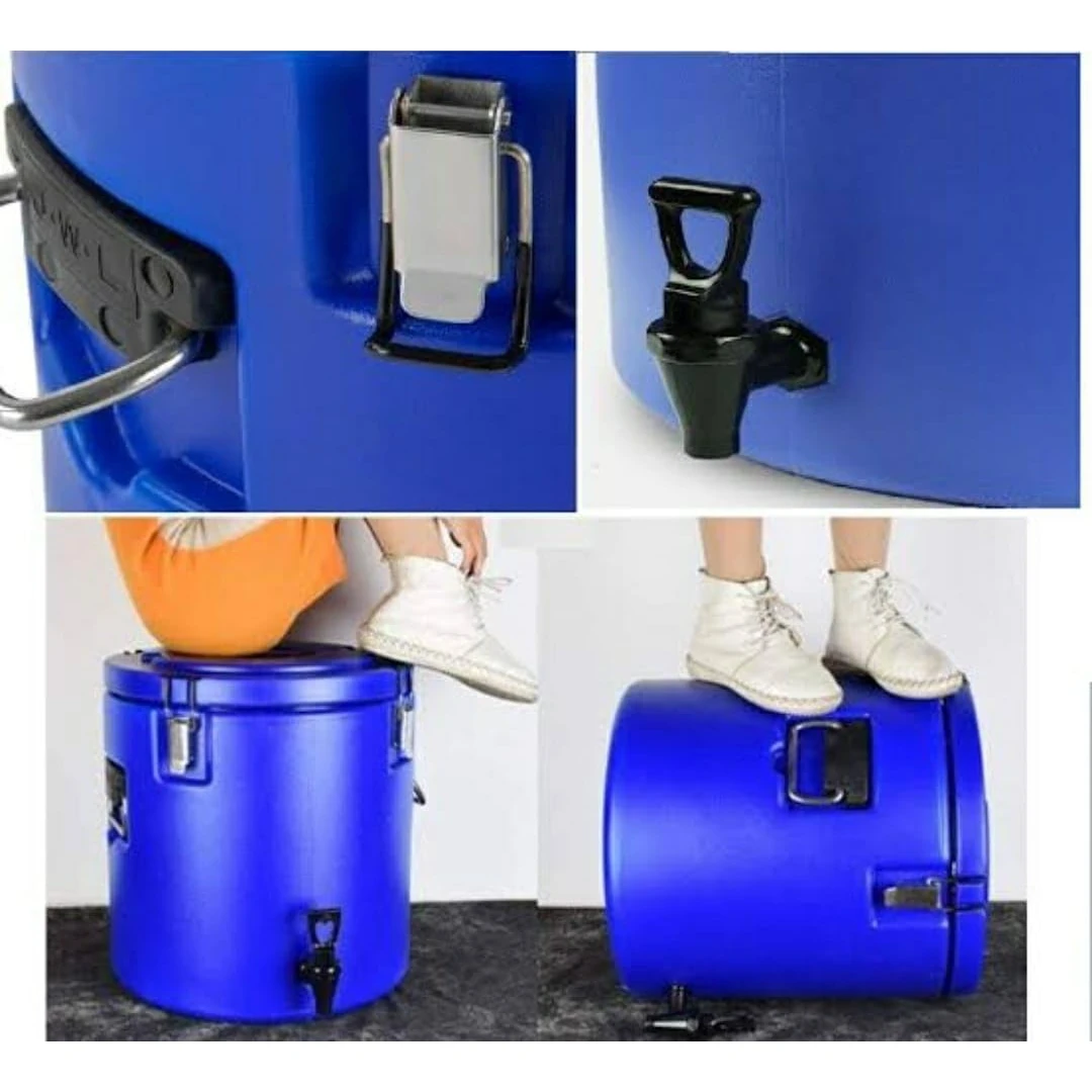Plastic Insulation Barrel Hot/Cold - Round | With Tap | Blue — view 6