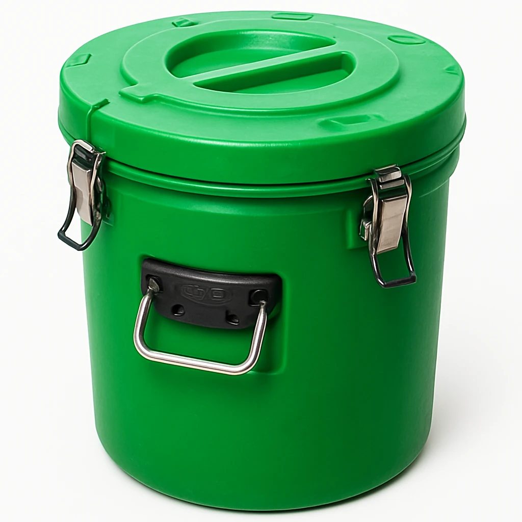 Plastic Insulation Barrel Hot/Cold - Round | Without Tap | Green — 30L