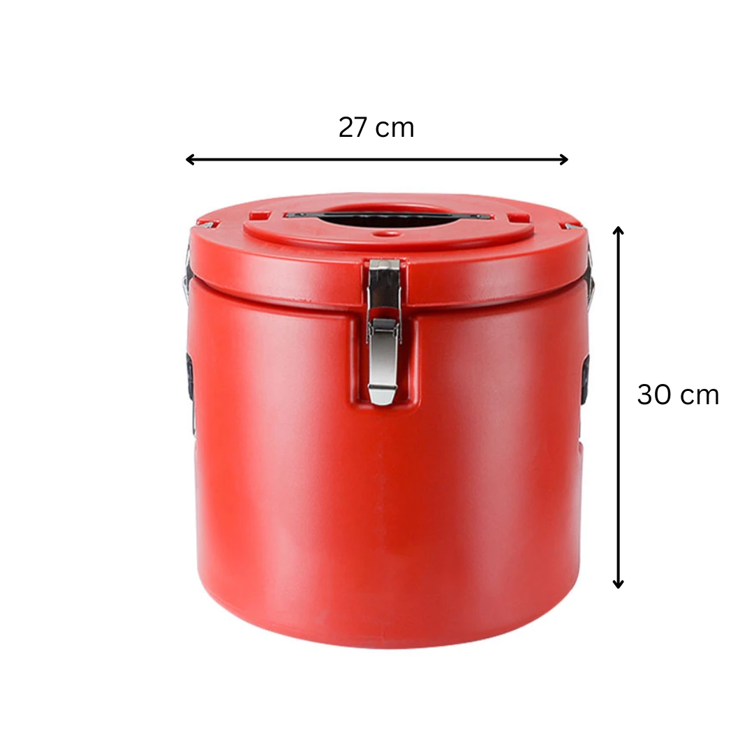 Plastic Insulation Barrel Hot/Cold - Round | Without Tap | Red — view 2