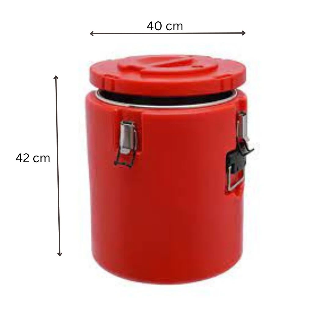 Plastic Insulation Barrel Hot/Cold - Round | Without Tap | Red — 40L