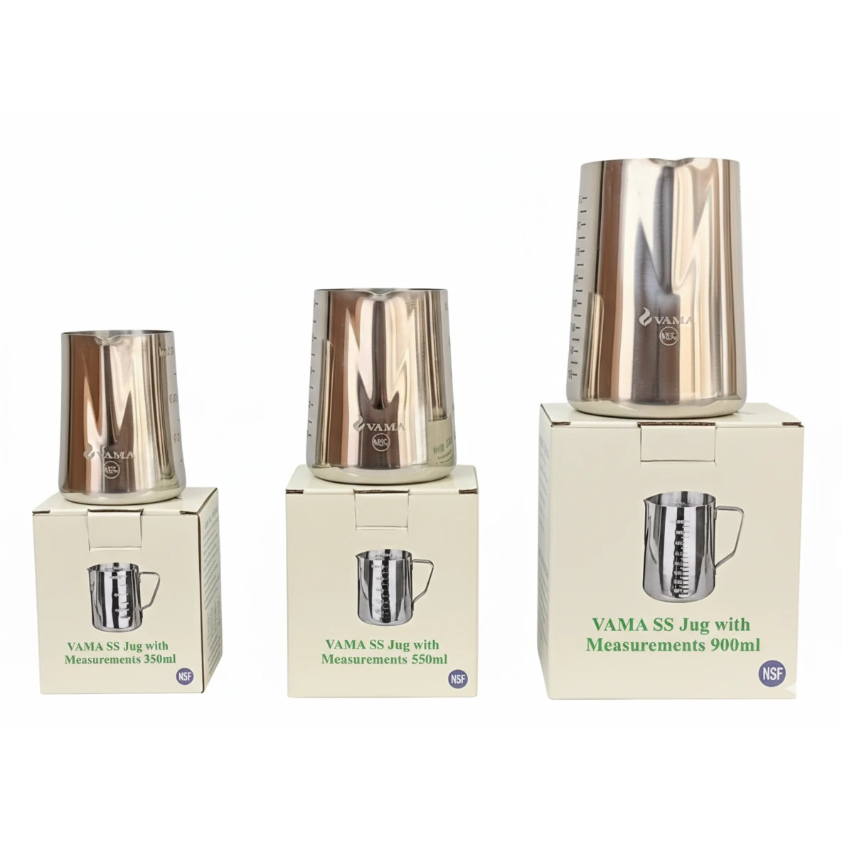 VAMA SS Jugs with Measurements with NSF Certified Laser Logo - Single pc Box Packing — view 8