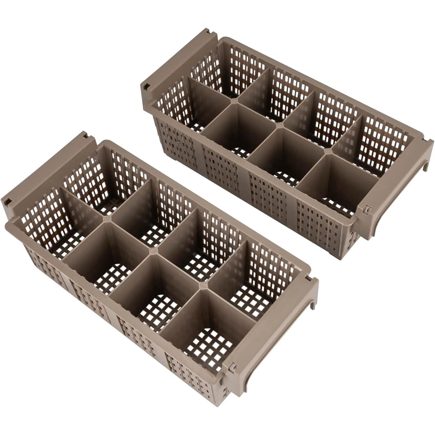 Plastic Rectangle Cutlery Caddy - 8 Compartments — view 6