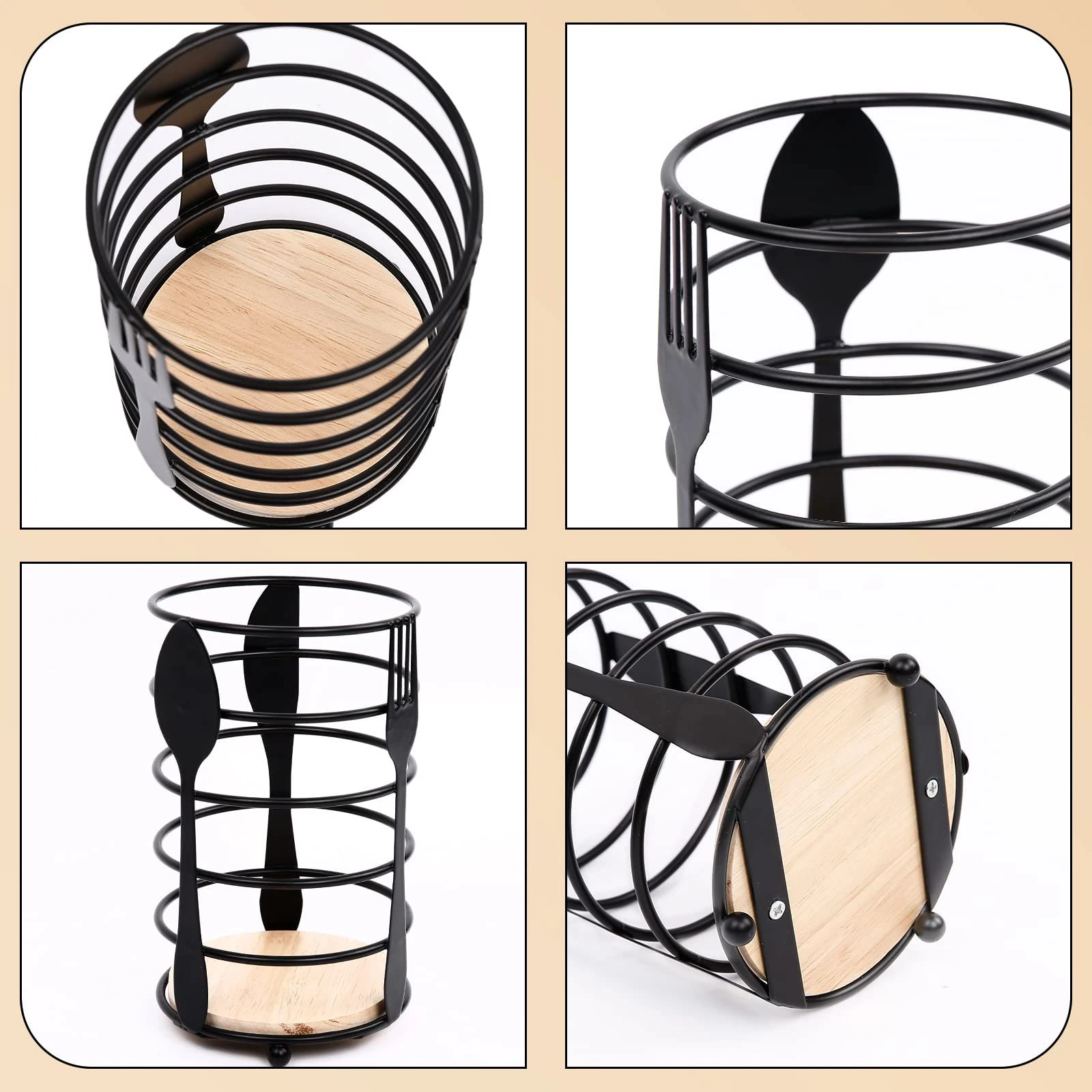 Wooden Round Spoon / Fork / Knife Holder — view 6