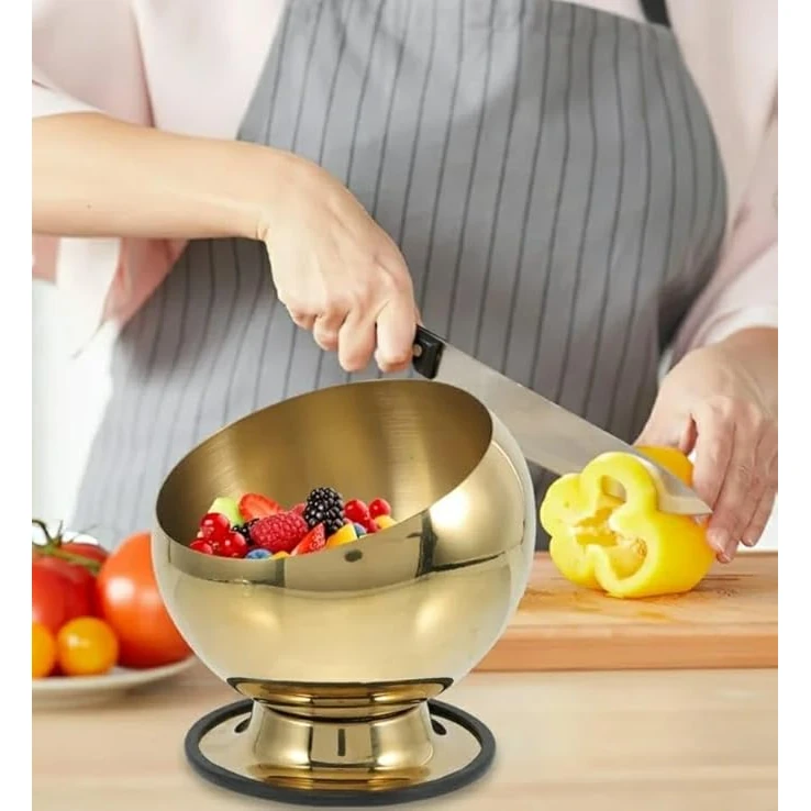 Goldan Oblique Bowl with PC Lid & Silicon Base — view 3