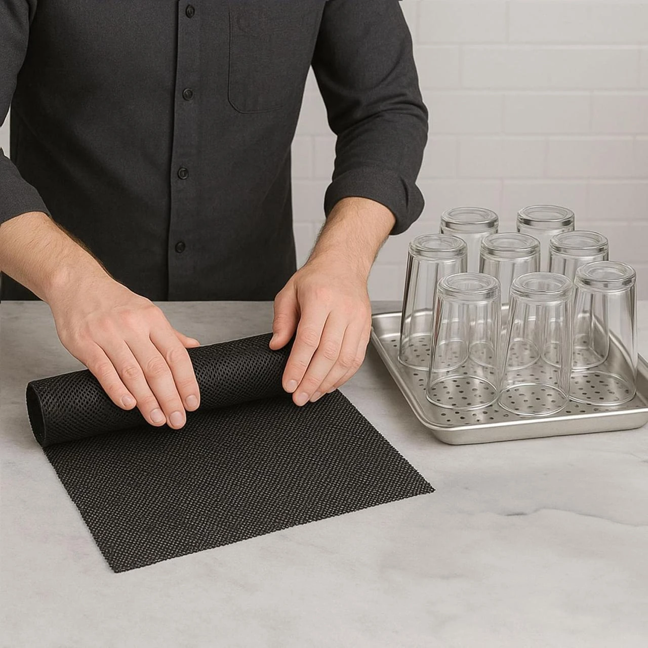Plastic Bar Mesh Liner - Black ( 1 Carton: 2 Roles ) — view 4