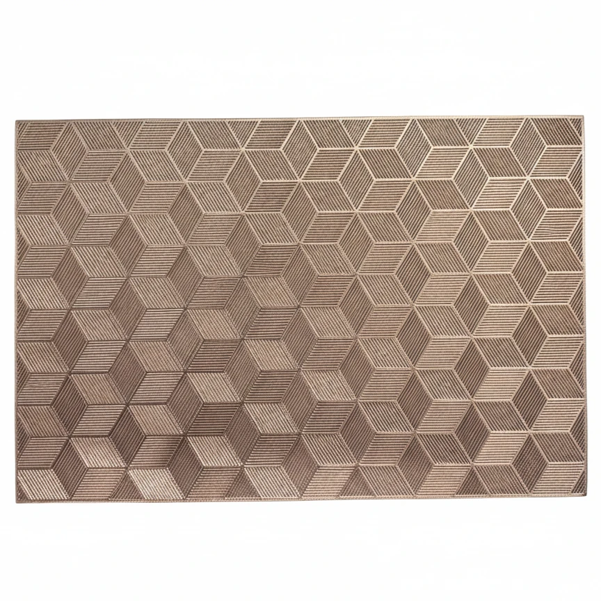 3D Block Design Glossy Table Mat - (Quantity - 6pcs) — Rose Gold
