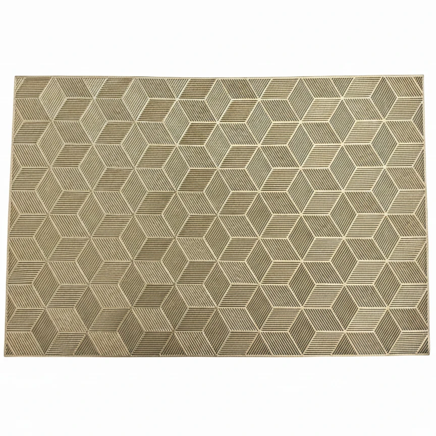 3D Block Design Glossy Table Mat - (Quantity - 6pcs) — Royal Gold