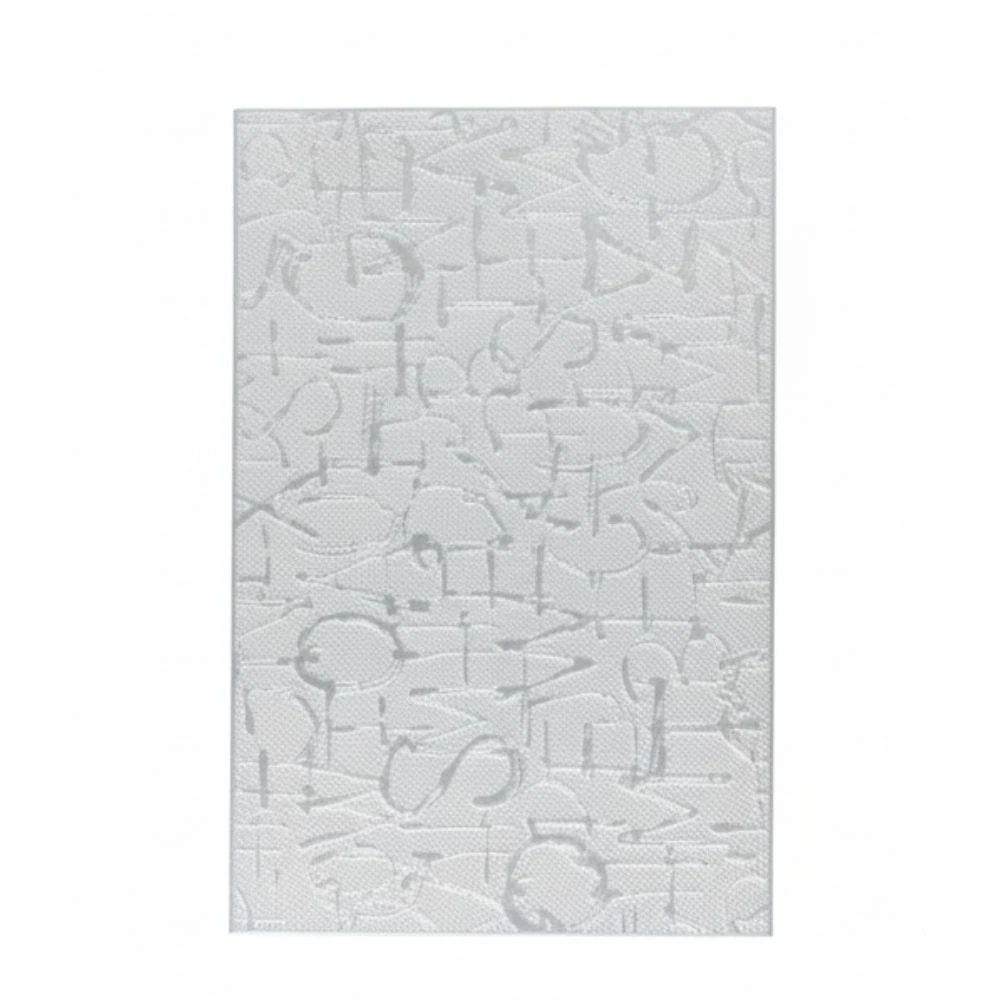 Alphabet Printed Rectangle Glossy Table Mat with Firm Grip Rubber Bottom - (Quantity - 6pcs)