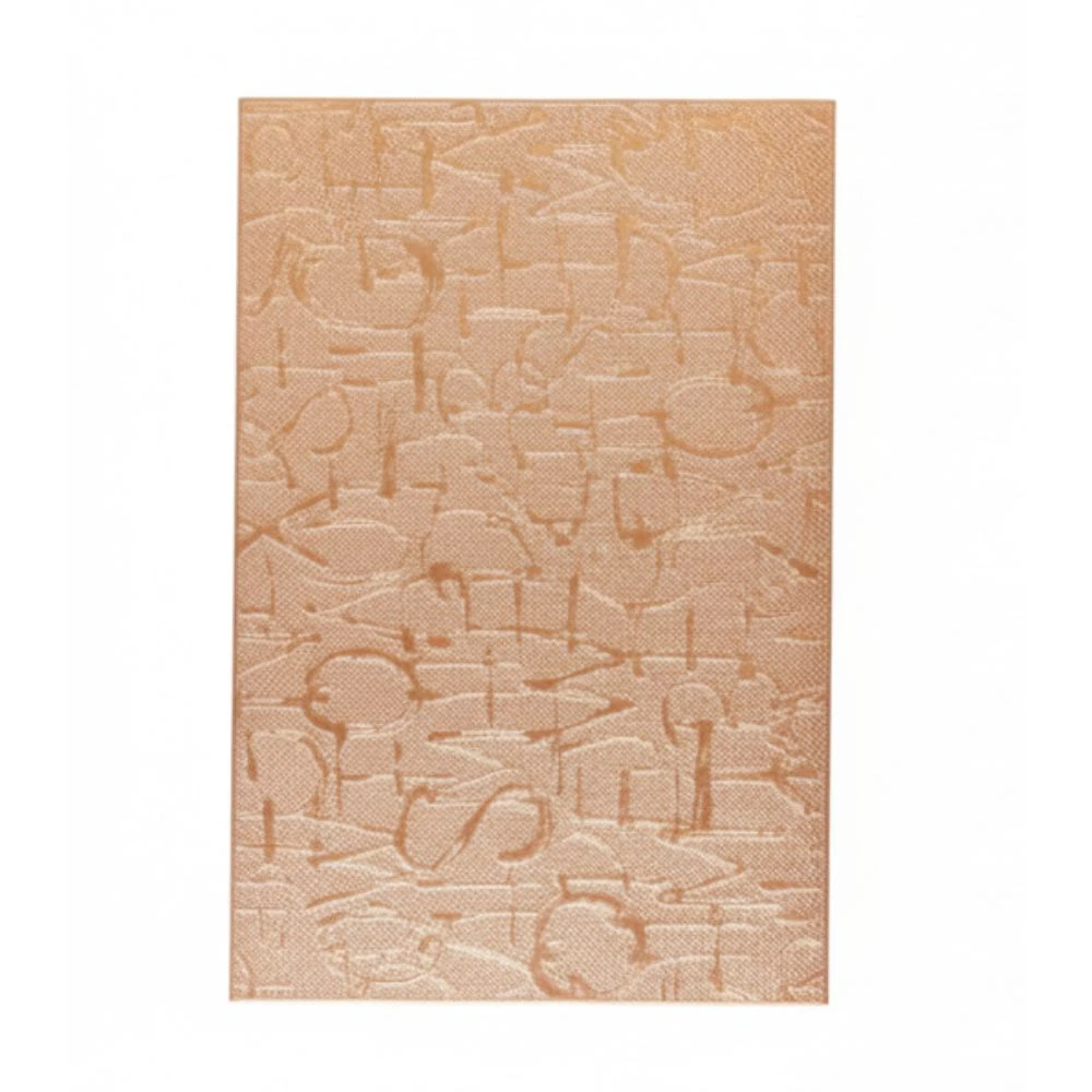 Alphabet Printed Rectangle Glossy Table Mat with Firm Grip Rubber Bottom - (Quantity - 6pcs) — Rose Gold