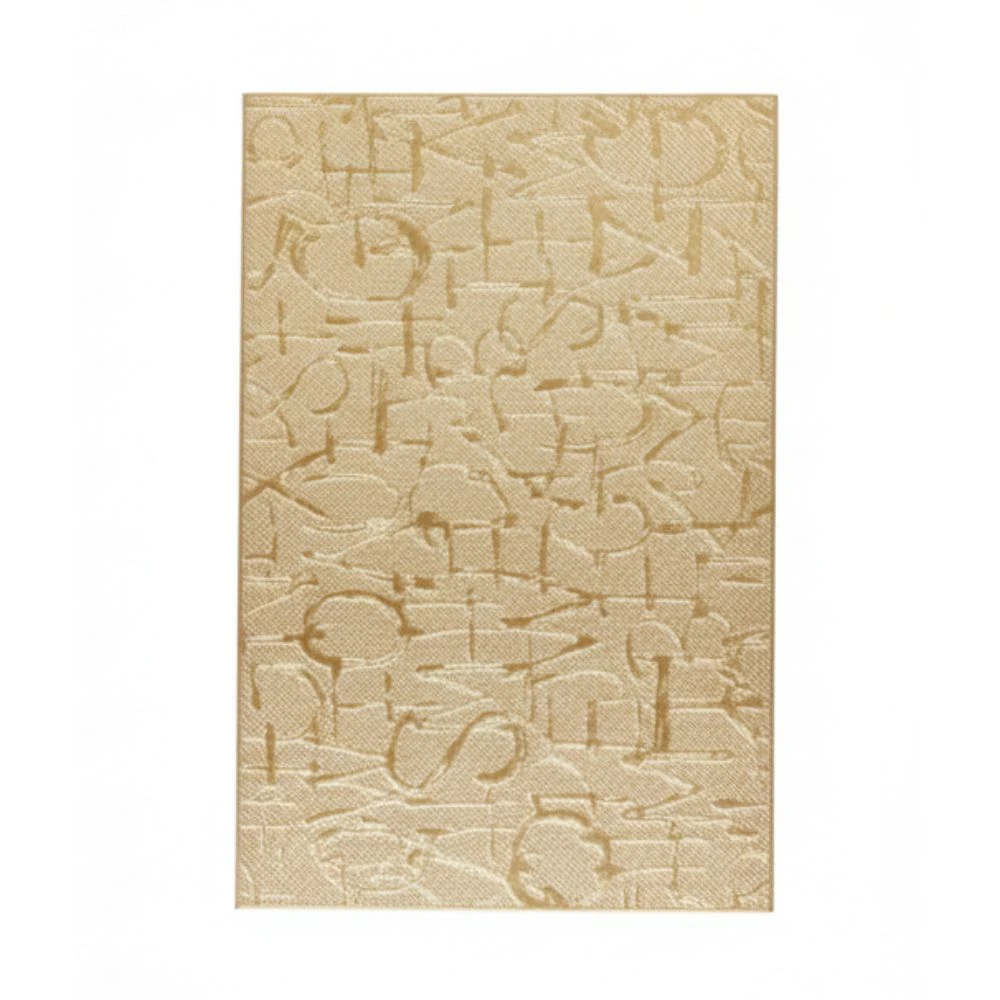 Alphabet Printed Rectangle Glossy Table Mat with Firm Grip Rubber Bottom - (Quantity - 6pcs) — Royal Gold