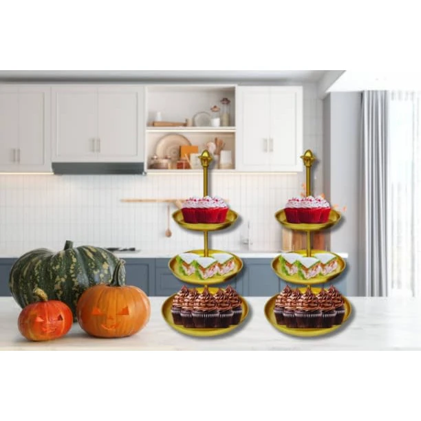 Removable 3 Layers Buffet Metal Tray — view 3