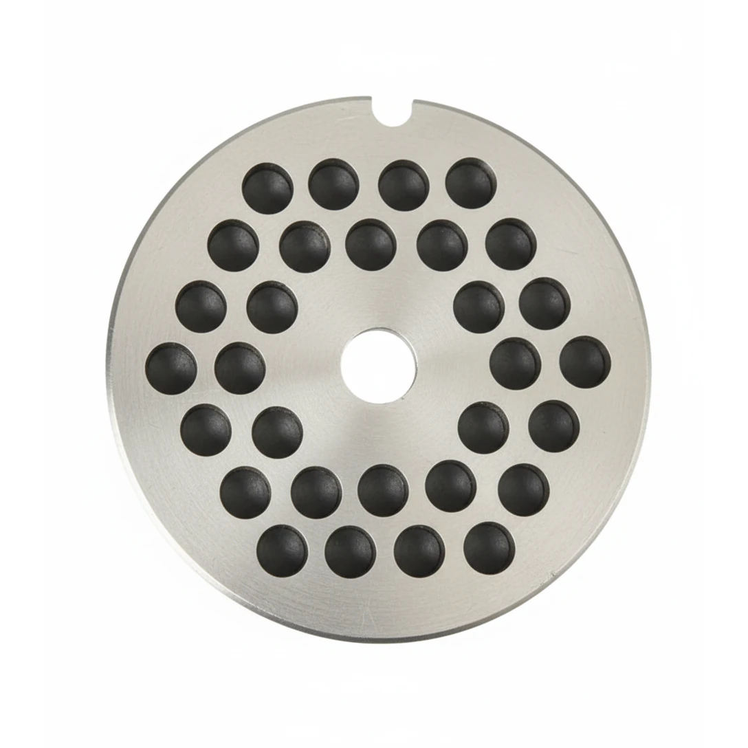Spares for Electric Full SS Meat Mincer No.22 - Round Disc Jaali Plate with Big Holes
