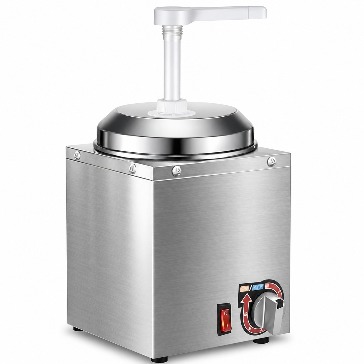 Electric SS Choco/Cheese Warmer with Plastic Pump Dispenser — view 7