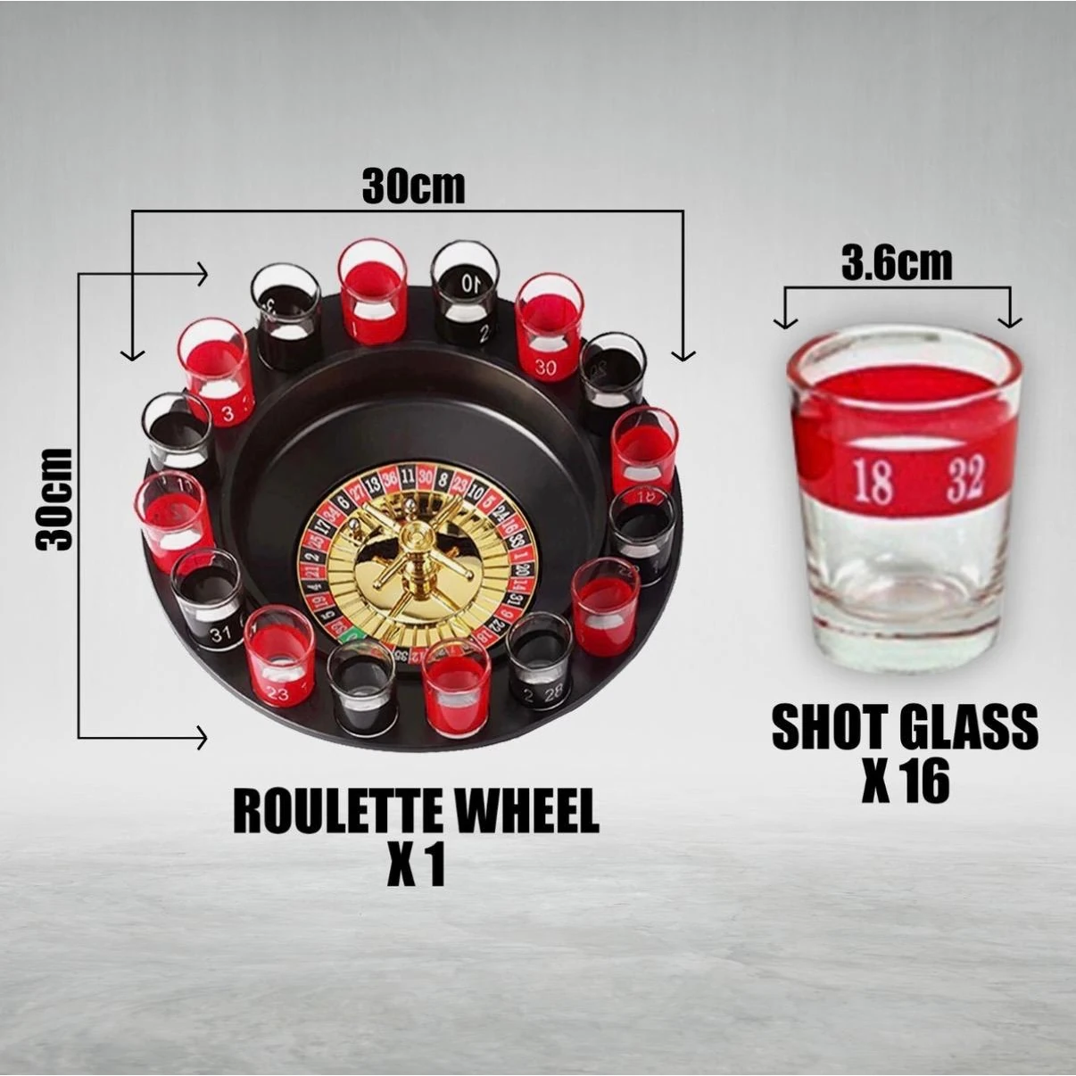 Beer Roulette Drinking Game (16 Shot Glasses & 2 Balls) — view 2
