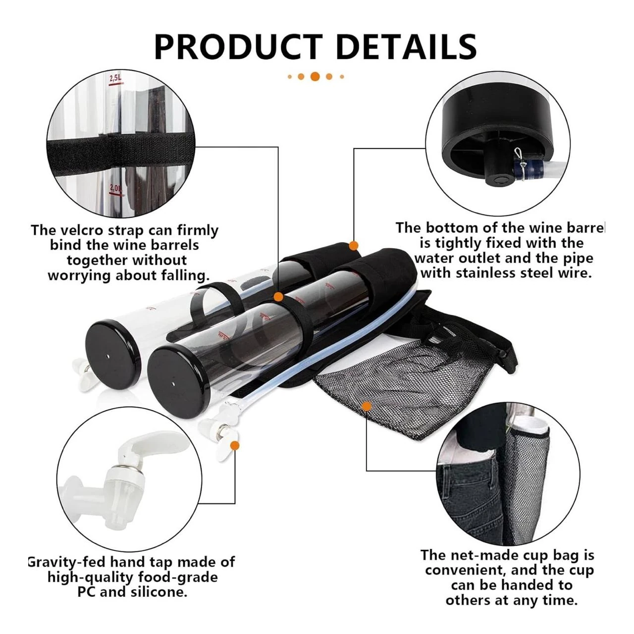 Beer Tower Dispenser with Backpack & Sidebag - Double 3L + 3L — view 6