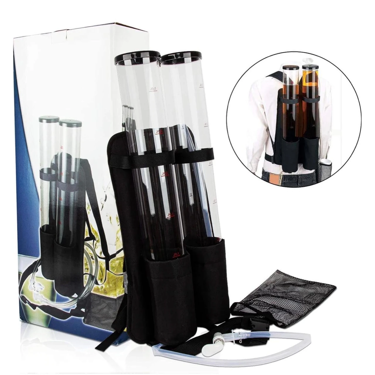 Beer Tower Dispenser with Backpack & Sidebag - Double 3L + 3L — view 9