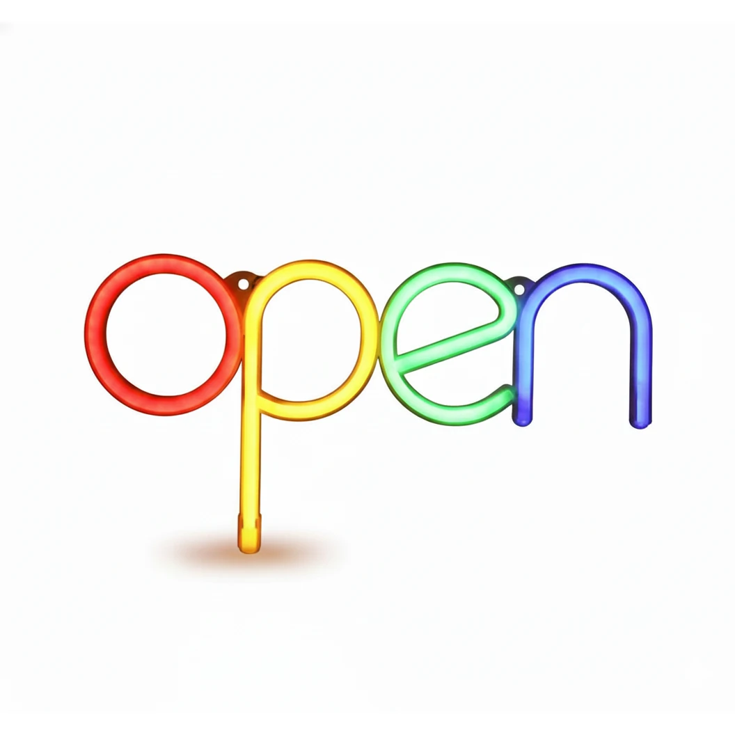 Neon LED Multicolor Sign Board - "open"