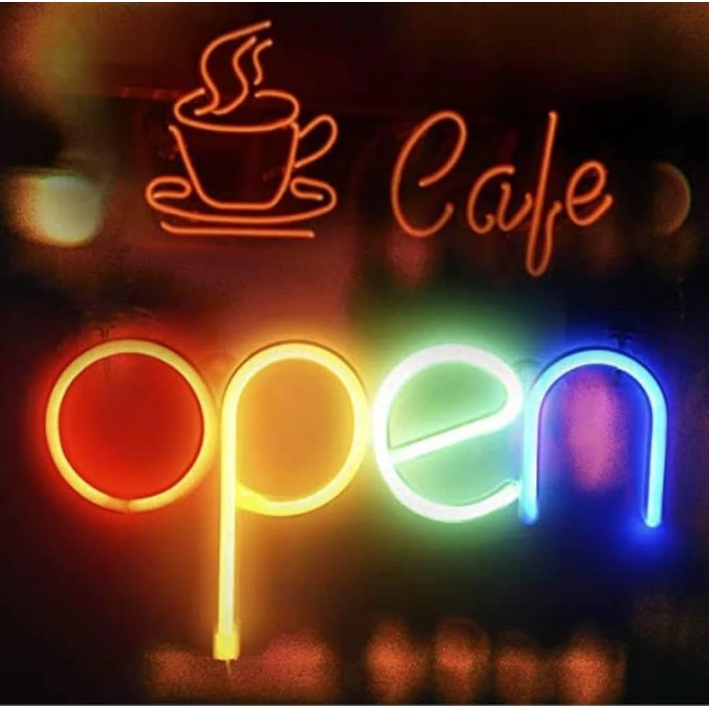 Neon LED Multicolor Sign Board - "open" — view 7