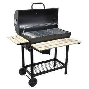 MS Cylindrical Heavy Barbeque Grill with 2 Wooden Planks