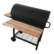 MS Cylindrical Heavy Barbeque Grill with 2 Wooden Planks — view 6