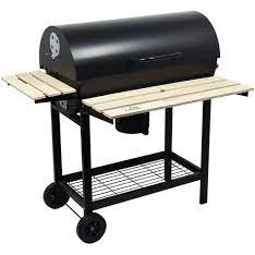 MS Cylindrical Heavy Barbeque Grill with 2 Wooden Planks — view 7