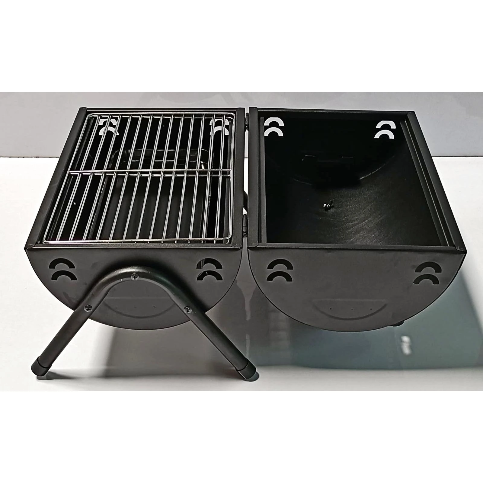 MS Portable Cylindrical Shaped Barbeqe Grill - Black — view 4