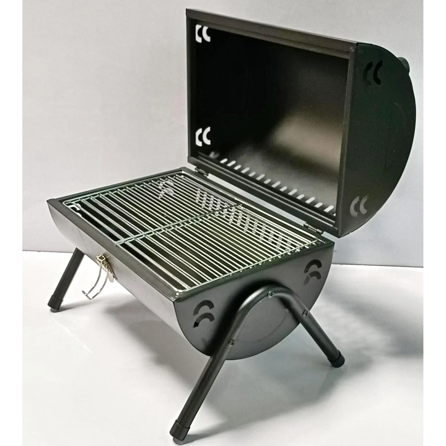 MS Portable Cylindrical Shaped Barbeqe Grill - Black — view 5