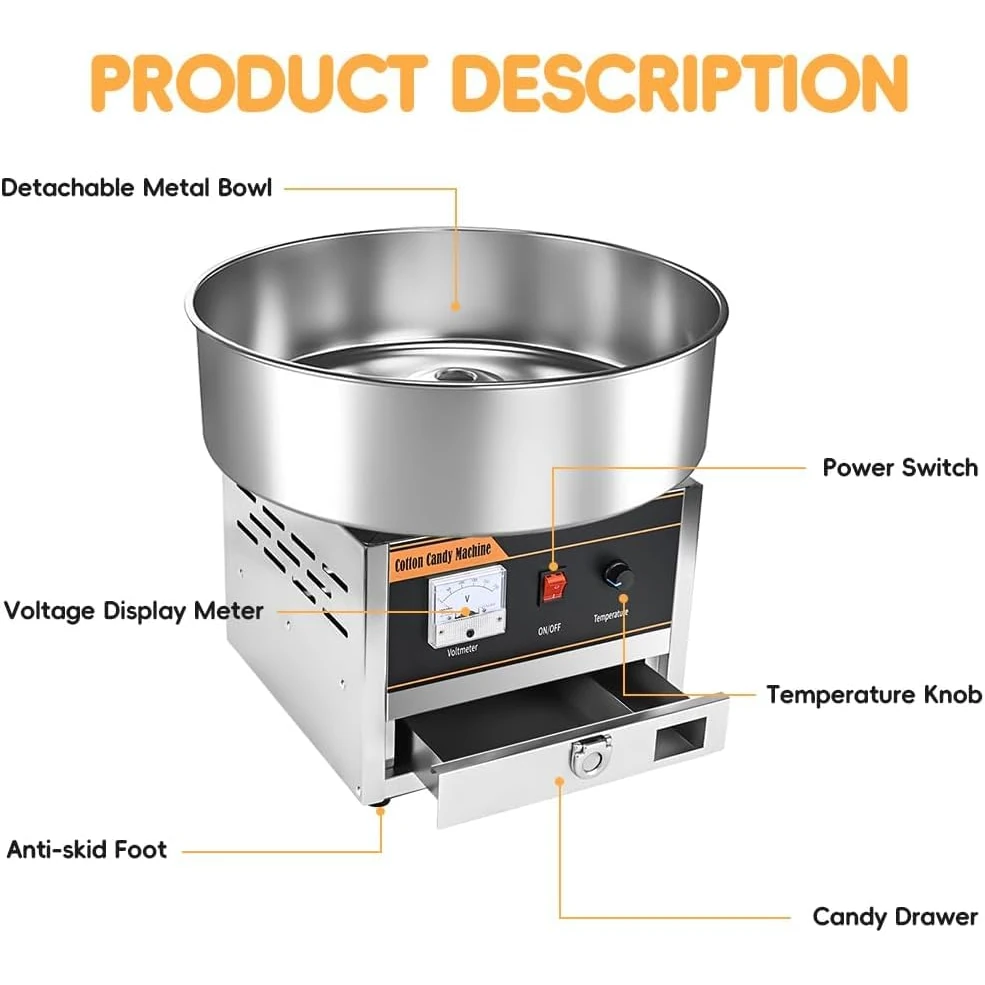 Electric Cotton Candy Machine - SS Body — view 7