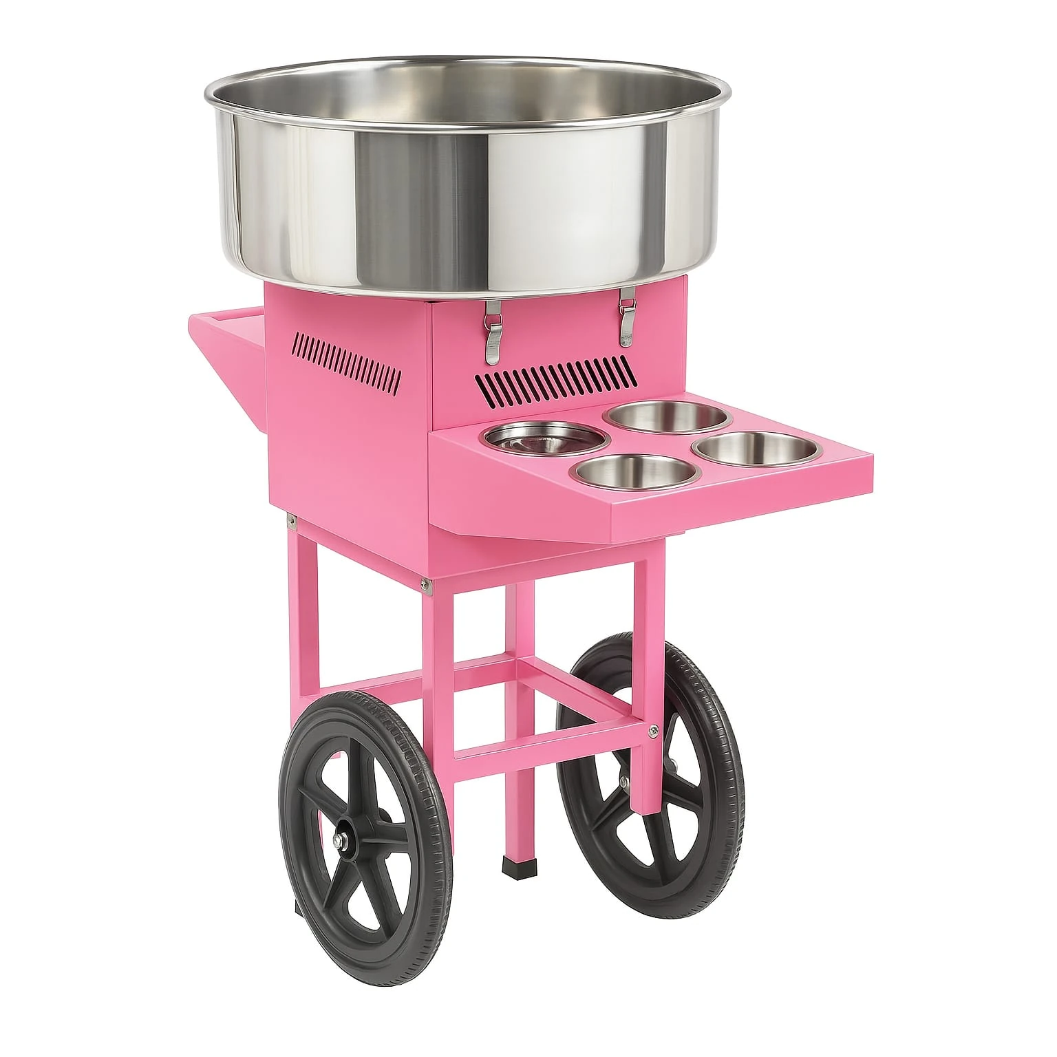 Electric Cotton Candy Machine with Cart Trolley - MS Pink Body