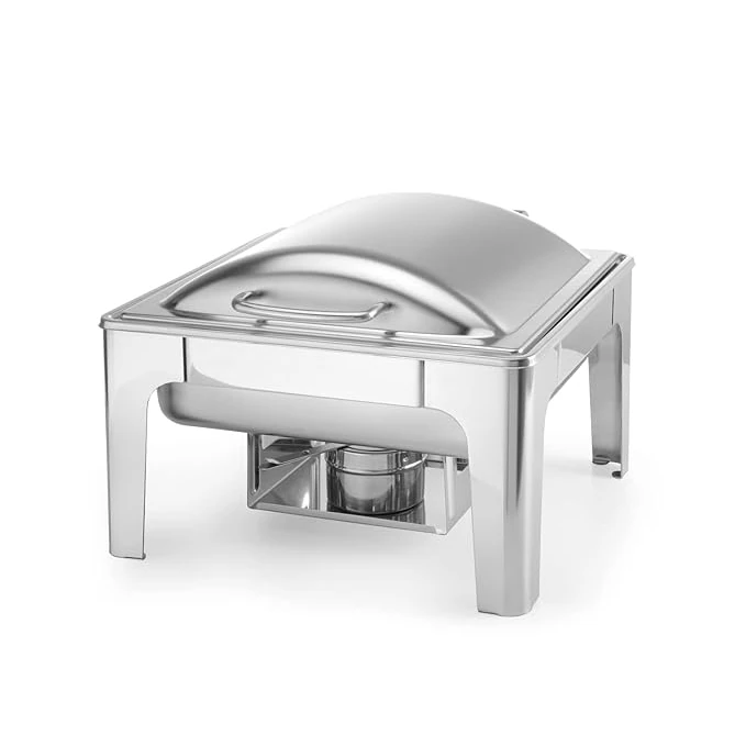 Chafing Dish Square 6L Silver with Gel Based Heating + Matt Top Finish + Hydraulic Soft Close (1 GN Pan of 2/3 65mm) — view 5