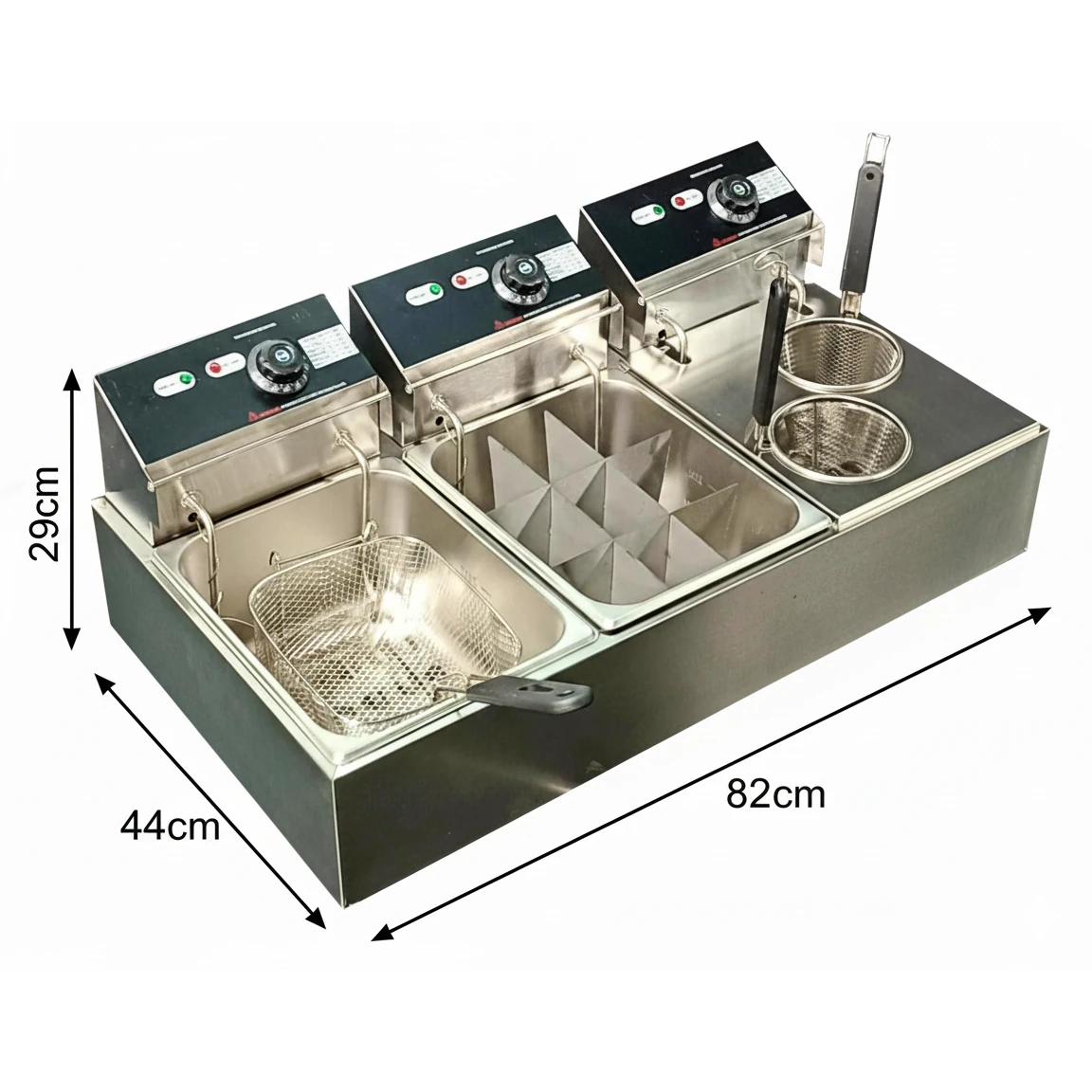 Electric 3 In 1 Deep Fryer + Noodle Boiler + Donut Maker (8L + 8L + 8L) — view 2