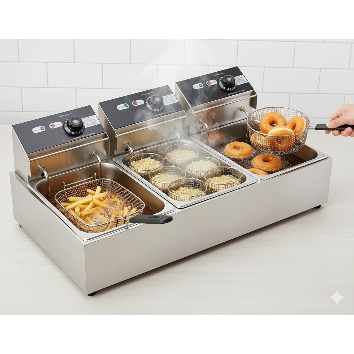 Electric 3 In 1 Deep Fryer + Noodle Boiler + Donut Maker (8L + 8L + 8L) — view 3