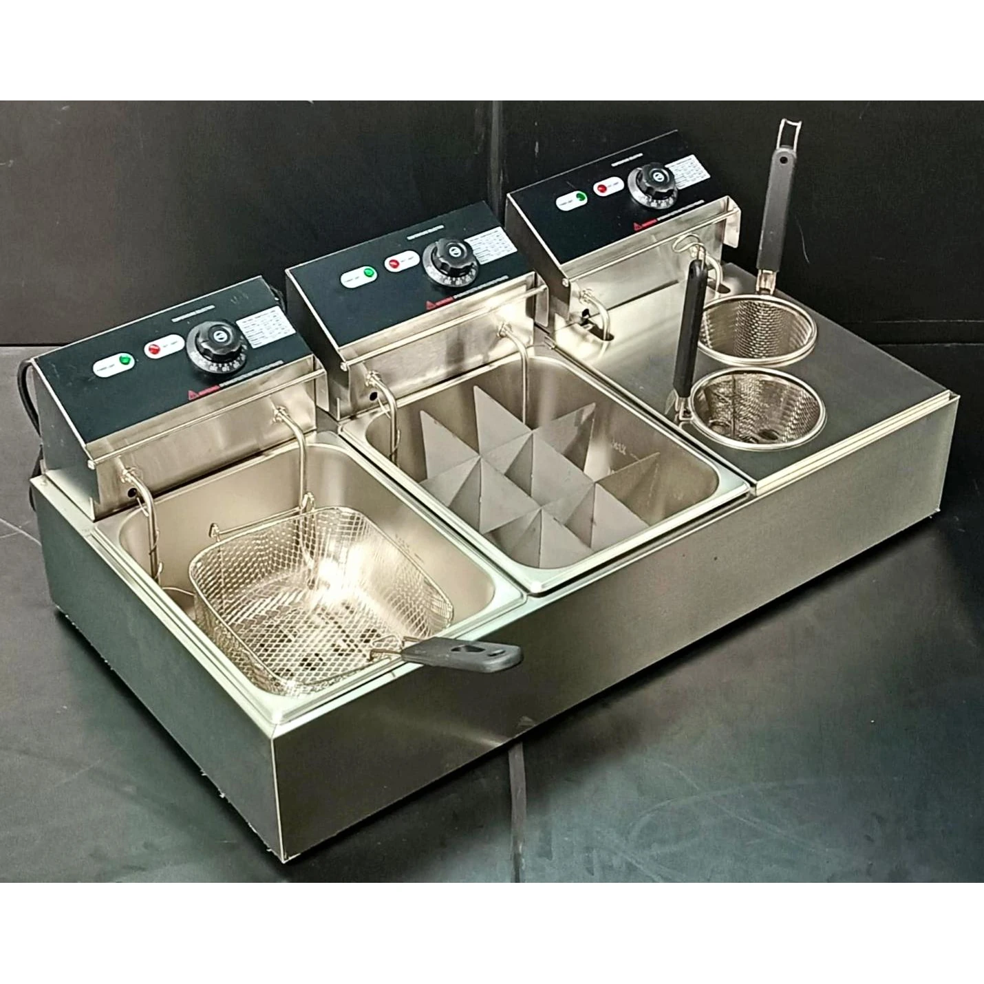 Electric 3 In 1 Deep Fryer + Noodle Boiler + Donut Maker (8L + 8L + 8L) — view 5
