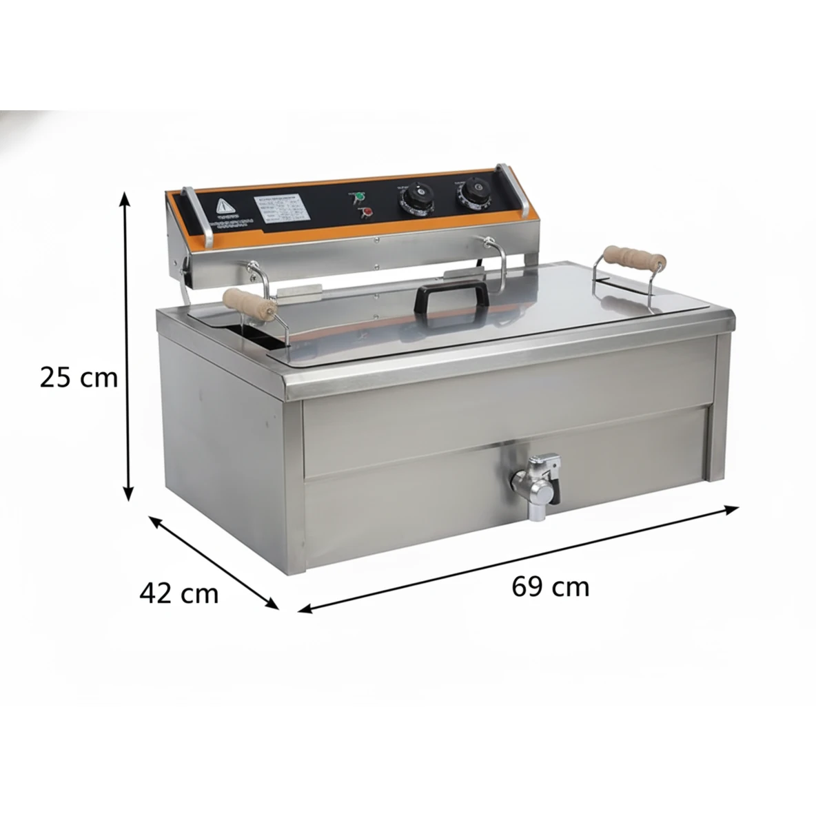 Electric Heavy Deep Fryer 30L Single Head with Tap (Net: 25L) — view 2