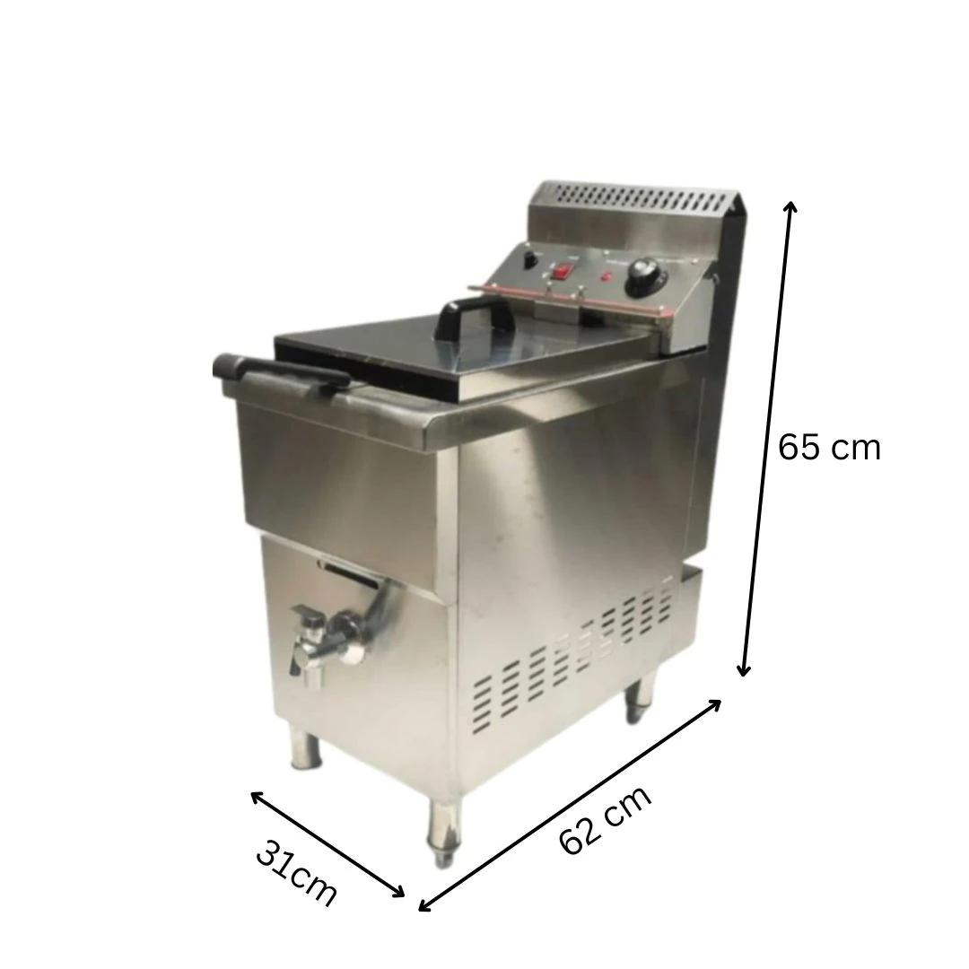 Gas Deep Fryer 12L Heavy with Temperature Controller & Tap - Standing Model — view 2