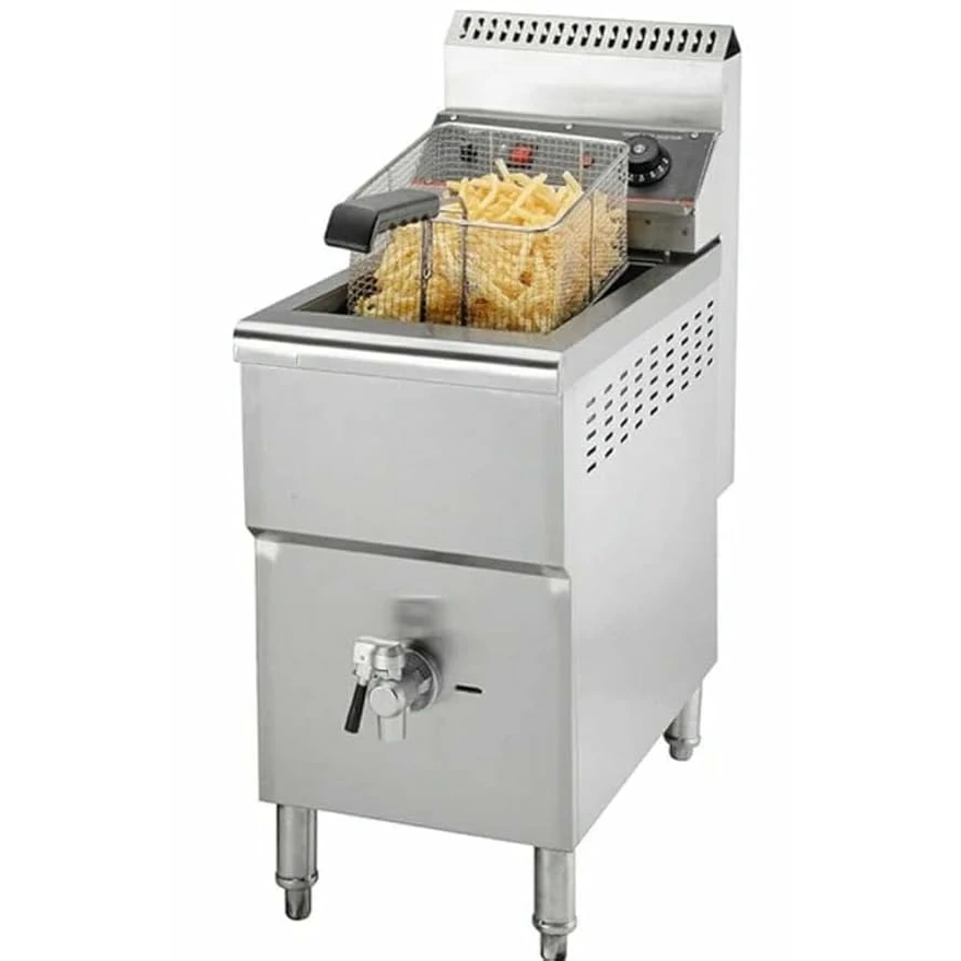 Gas Deep Fryer 12L Heavy with Temperature Controller & Tap - Standing Model — view 4