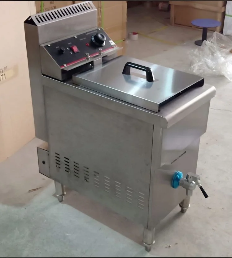 Gas Deep Fryer 12L Heavy with Temperature Controller & Tap - Standing Model — view 7