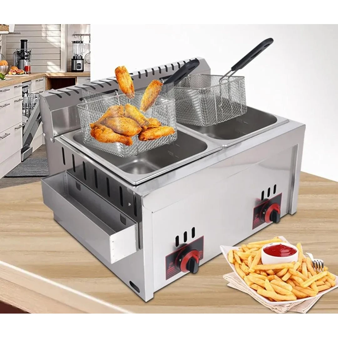 Gas Deep Fryer 8L + 8L Double Head — view 3