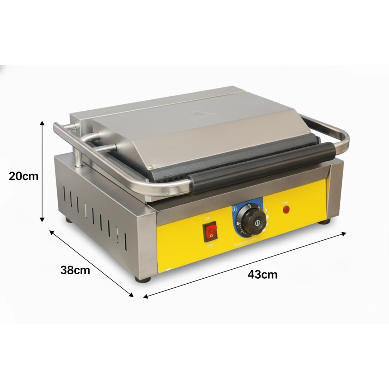 Electric Panini Griller - Grooved + Plain Bottom Plates (Grill Area: 36x24cm) — view 2