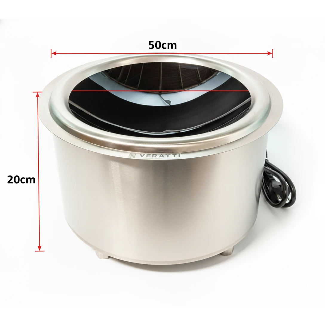 Veratti Full SS Premium Induction - 400 | 8000W | Round | Wok Base | Digital Model — view 2