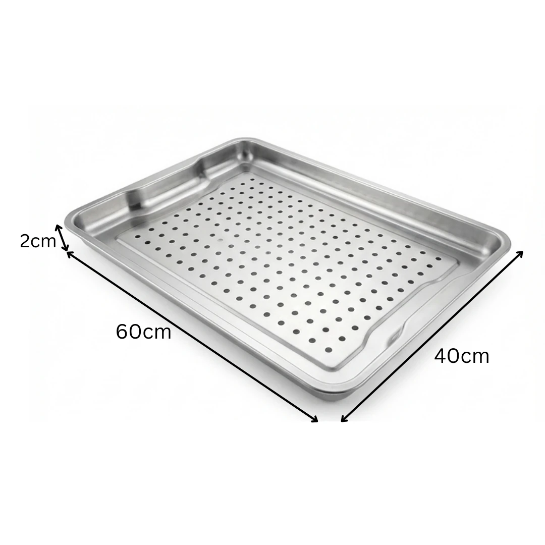 SS Perforated Baking Tray with Side Ears - 60x40cm — view 2