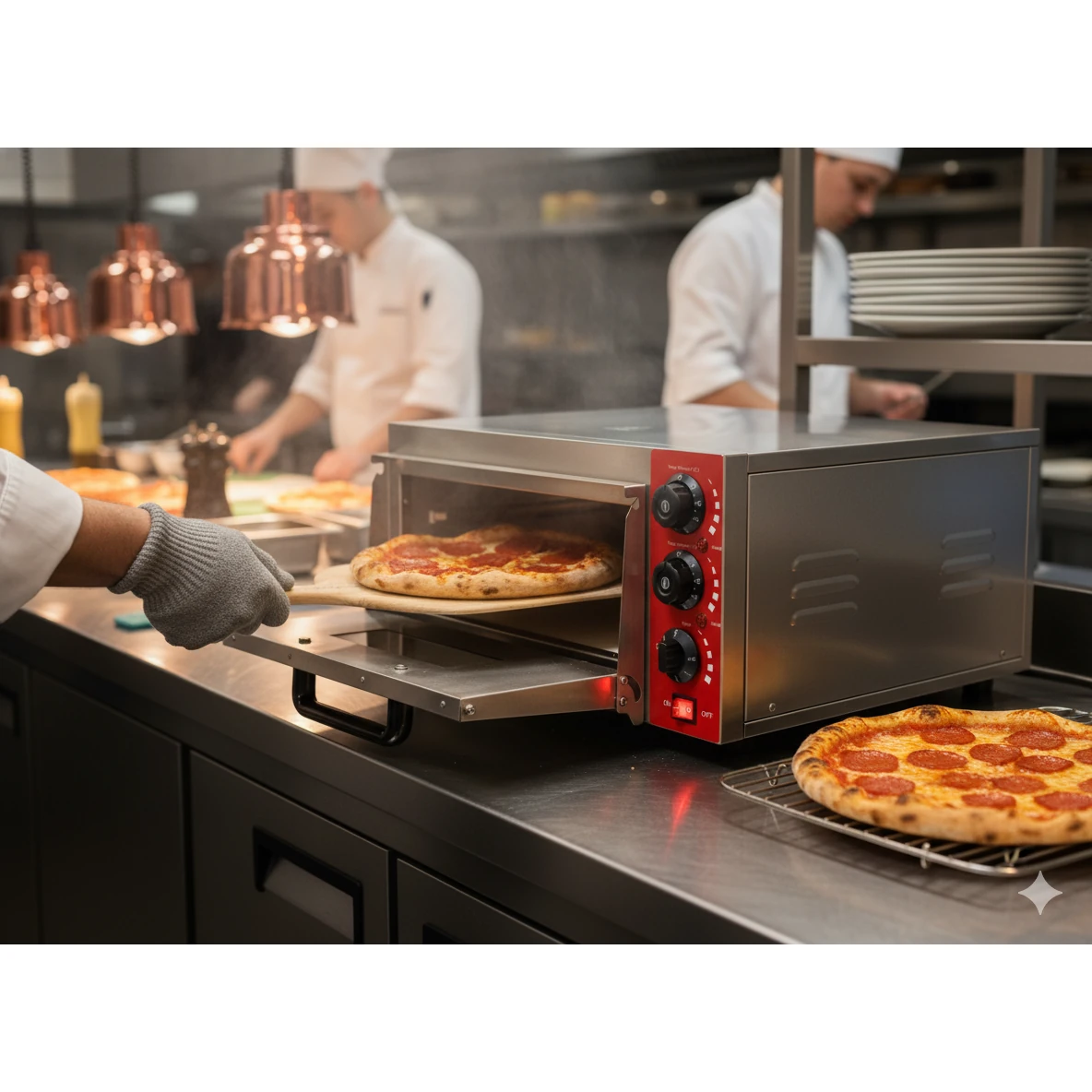 Electric Pizza Oven 1 Deck 1 Tray with Stone - HS1S (Stone Size: 16x16 inch.) — view 3