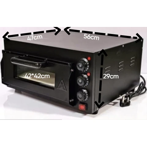 Electric Premium Black Body Pizza Oven with Stone - HS1S Single (Stone Size: 16x16 inch.)